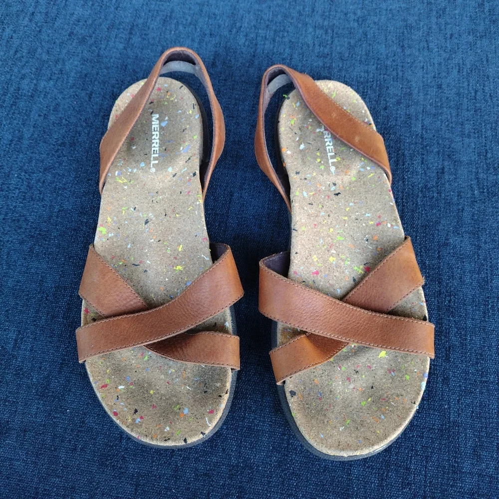 Merrell Womens Napa Valley Sling Brown Slip On Shoes Sandals Size 9